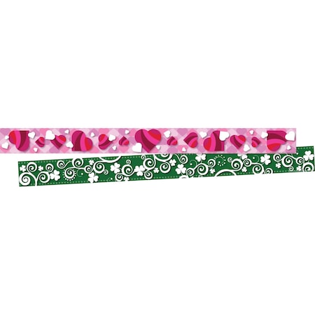 Barker Creek Hearts and Clover Double-Sided Border, 12/set 973